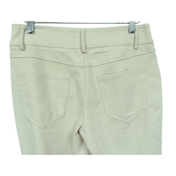 Cache Vintage Ivory Tonal Pattern Wide Leg Trousers Pants Pockets Sz 2 Long USA - Picture 4 of 8